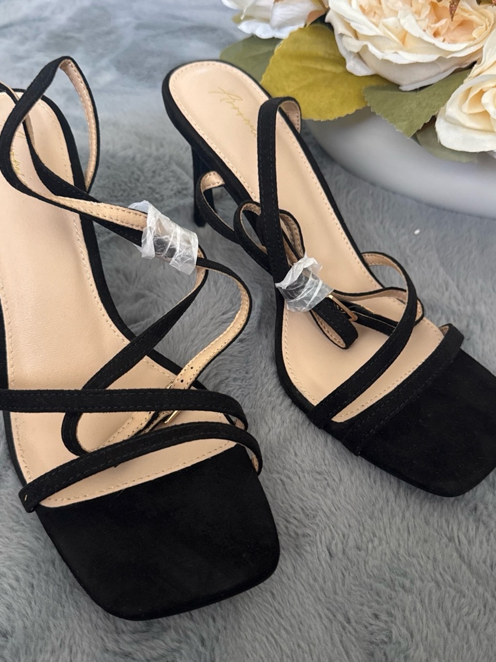 Strappy Black Women's Heeled Sandals